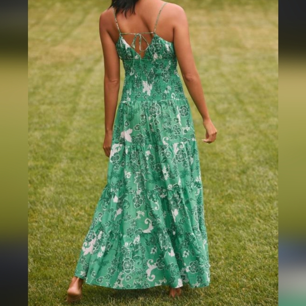 By Anthropologie The Josephine Smocked Drop-waist Maxi Dress - Picture 4 of 9